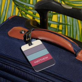 Personlig Colorblock Rand Linjer Art Mönster Bagagebricka