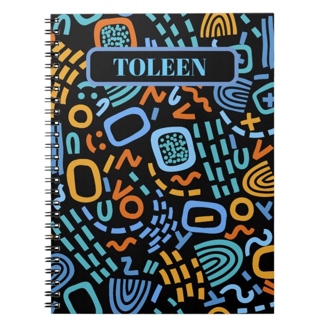 Personlig Colorful Abstrakt Mönster Anteckningsbok (Framsidan)