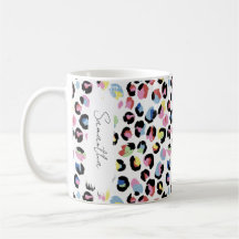 Personlig Colorful Animal Print Mugg