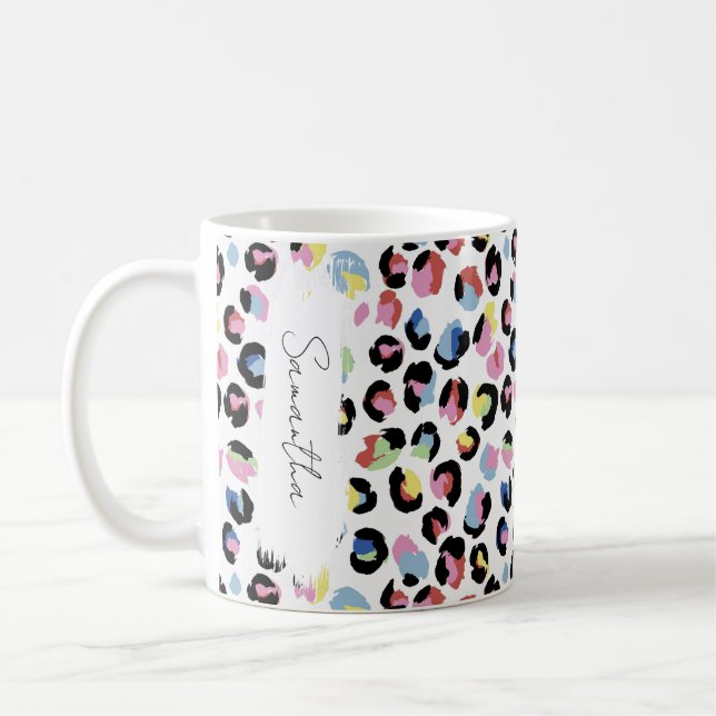 Personlig Colorful Animal Print Mugg (Vänster)