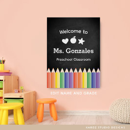 Personlig Colorful Back to school Välkommen Perfect Poster