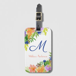 Personlig Colorful Blommigt Bouquet Bagagebricka