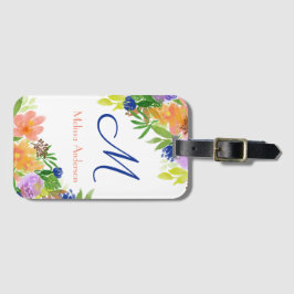 Personlig Colorful Blommigt Bouquet Bagagebricka