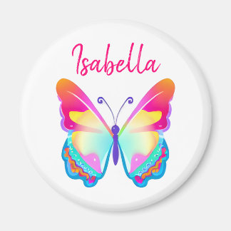 Personlig Colorful Butterfly Personlig Namn Magnet