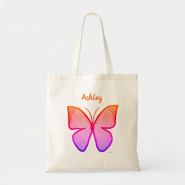 Personlig Colorful Butterfly Tygkasse (Framsidan)