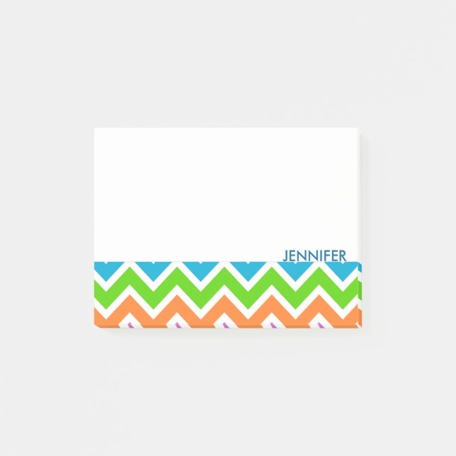 Personlig Colorful Chevron Mönster Post-it Block (Framsida)