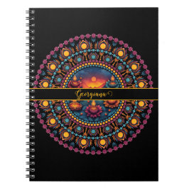 Personlig Colorful Diwali Festival Mandala Anteckningsbok