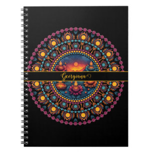 Personlig Colorful Diwali Festival Mandala Anteckningsbok