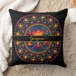 Personlig Colorful Diwali Festival Mandala Kudde