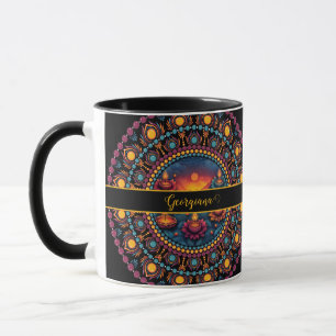 Personlig Colorful Diwali Festival Mandala Mugg