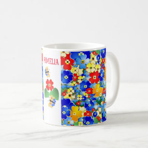 Personlig Colorful Flowers Kids' Kaffemugg