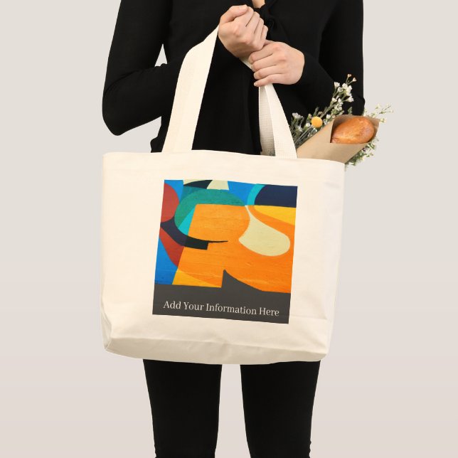 Personlig Colorful Geometric Abstrakt Mönster Jumbo Tygkasse (Framsida (produkt))