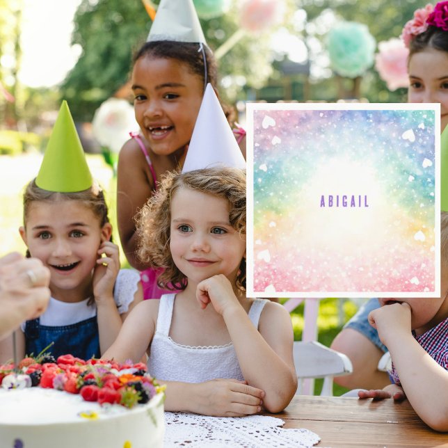 Personlig Colorful Girl Födelsedagsfest Pappersservett (Skapare uppladdad)