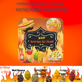 Personlig Colorful Hett Sauce Fyrkantigt Klistermärke