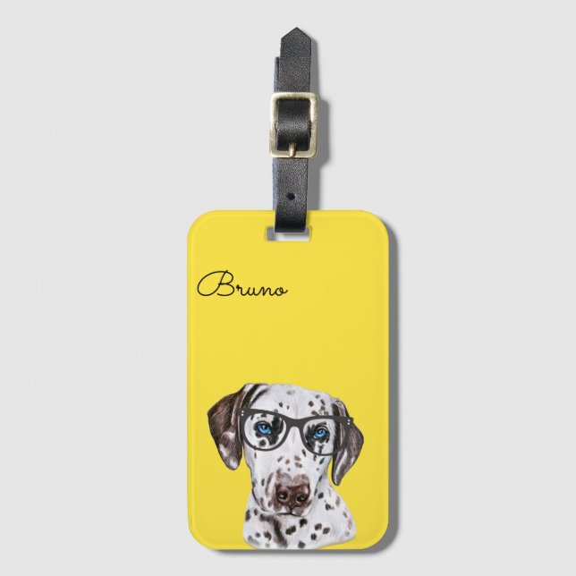 Personlig Colorful Hipster Dalmatian Bagagebricka (Framsida vertikal)
