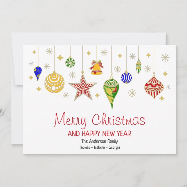 Personlig Colorful jul Baubles (Framsida)