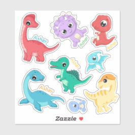 Personlig Colorful Kids Dinosaur Namn-etikett Klistermärken