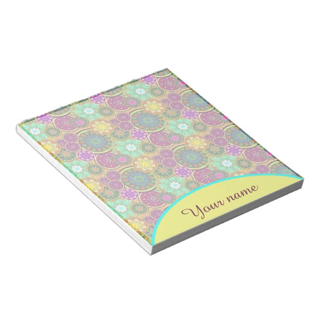 Personlig Colorful Mandalas Anteckningsblock (Vinklad)