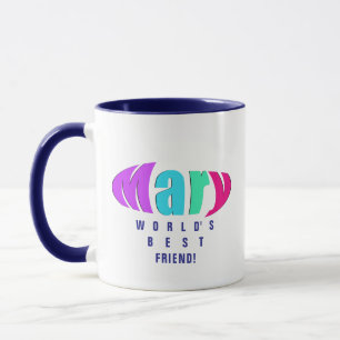 Personlig Colorful "Mary" Best Mamma och Friend Mugg