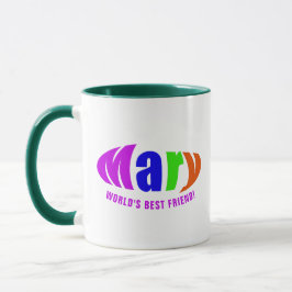 Personlig Colorful "Mary" Namn, Magenta Mugg