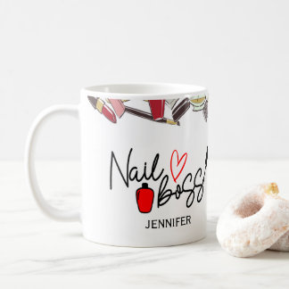 Personlig Colorful Nagel Chef Tech Mugg