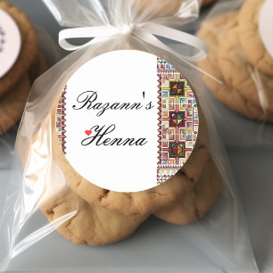 Personlig Colorful Palestinian Henna Sticker Runt Klistermärke