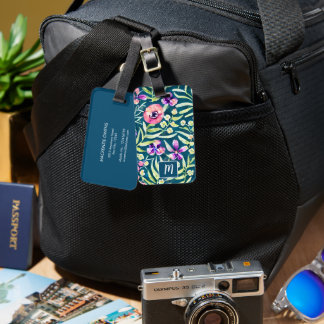 Personlig Colorful Summer Bloom Bagagebricka