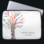 Personlig Colorful Träd Life Coach Laptop Fodral<br><div class="desc">Den här unika översta Sleeven är dekorerad med en originaldesign för Livets träd. Ett enkelt anpassade med ditt namn och yrke. Använda alternativet Anpassa ytterligare om du vill ändra texten storlekt,  stil eller färg om du vill. Original Mosaic © Michele Davies.</div>