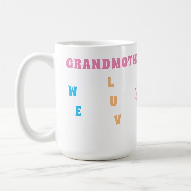 Personlig Colorful We Kärlek You Grandmor Kaffemugg (Vänster)