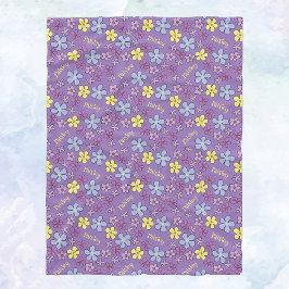 Personlig Colorful Wildblommor Lila Flicka Fleecefilt