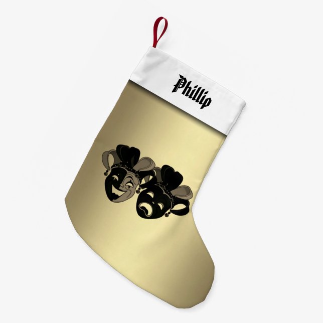 Personlig Comedy Tragedy Theater Masks Liten Julstrumpa (Framsidan (Hängande))