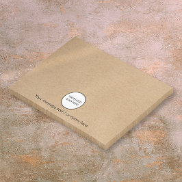 Personlig Company Business Logotyp Rustic Kraft Post-it Block