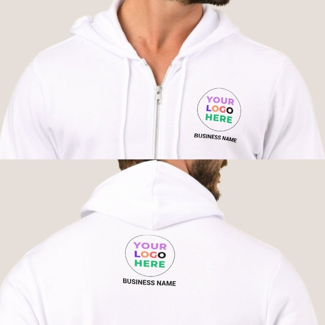 Personlig Company Logotyp & Namn | Framsida och ba T Shirt (Small Business Branding Hoodie)