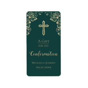 Personlig Confirmation Guld Hand Sanitizer Adressetikett