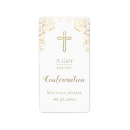 Personlig Confirmation Guld Hand Sanitizer Adressetikett