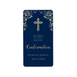 Personlig Confirmation Guld Hand Sanitizer Lab Adressetikett