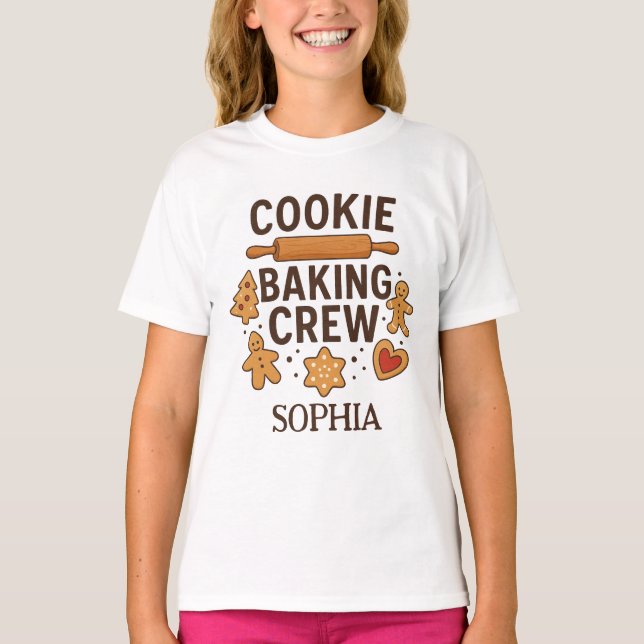 Personlig Cookie Baking Crew - Anpassat namn T Shirt (Framsida)