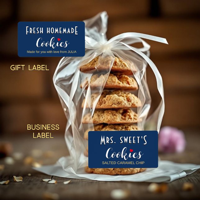 Personlig Cookie eller Bakery-etikett med hjärta Adressetikett (Skapare uppladdad)