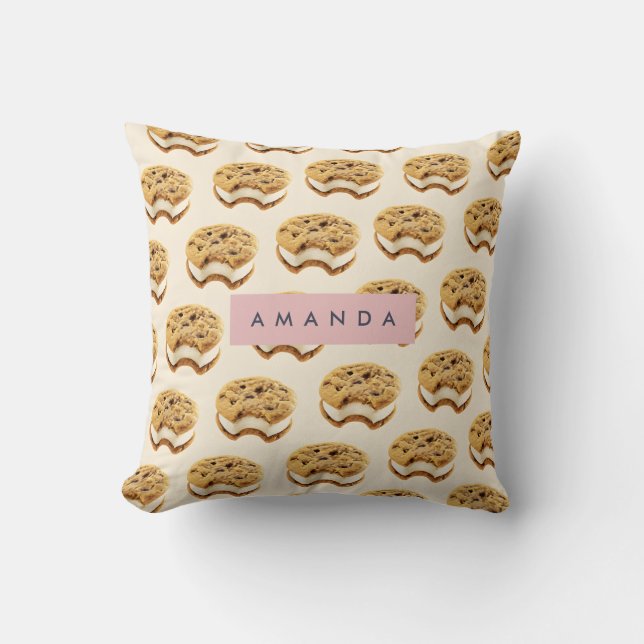 Personlig Cookie Ice Cream Sandwich Mönster Kudde (Framsida)