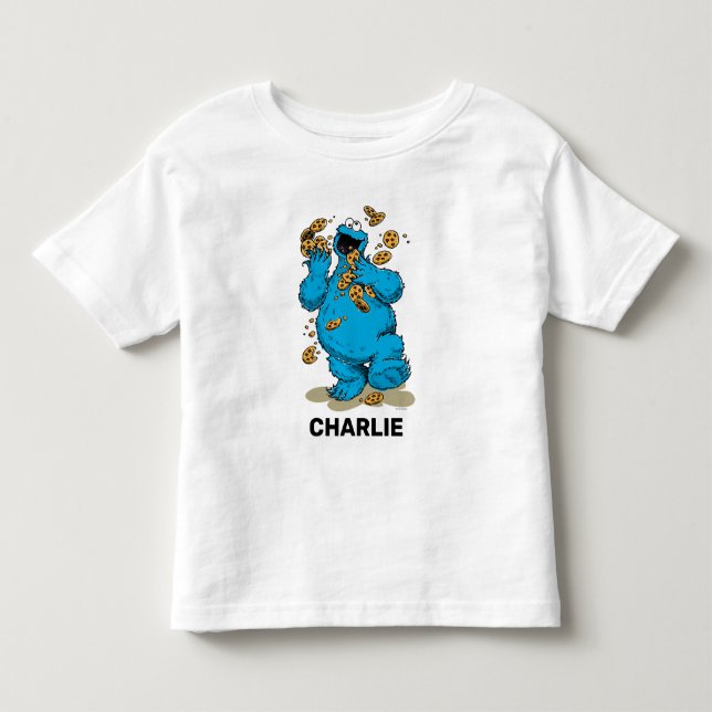 Personlig Cookie Monster Crazy Cookies Småbarn T Shirt (Framsida)