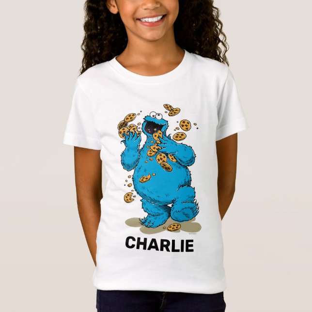 Personlig Cookie Monster Crazy Cookies T-Shirt (Framsida)