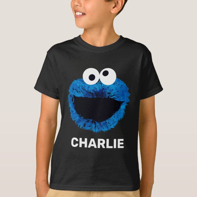 Personlig Cookie Monster | Vattenfärgstrend T Shirt (Framsida)