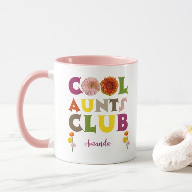 Personlig Cool Aunts Club Kaffe Mugg (Med munk)