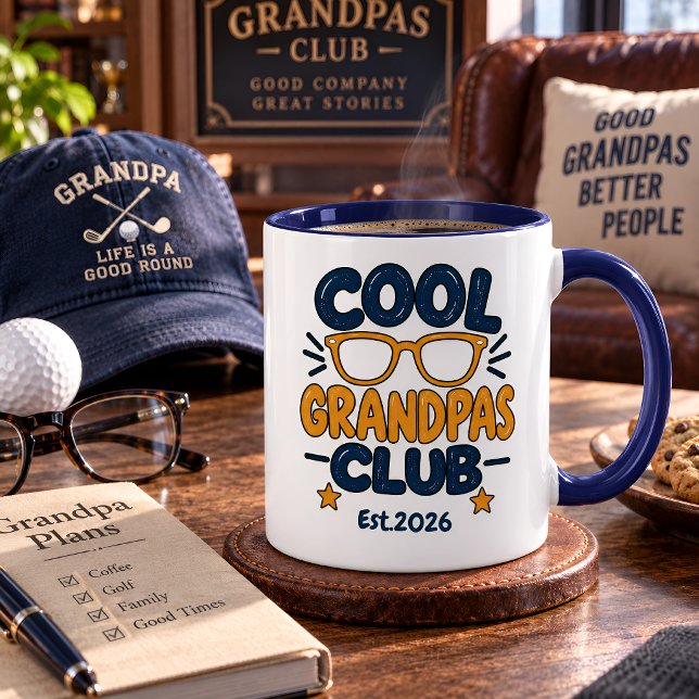 Personlig Cool Grandpas Club Est År Mugg (Skapare uppladdad)