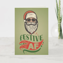 Personlig Cool Retro Tomte Falt Julkort Kort