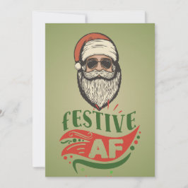 Personlig Cool Retro Tomte Platt Julkort