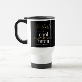 Personlig Cool Super Mamma Svart Och Guld Resemugg