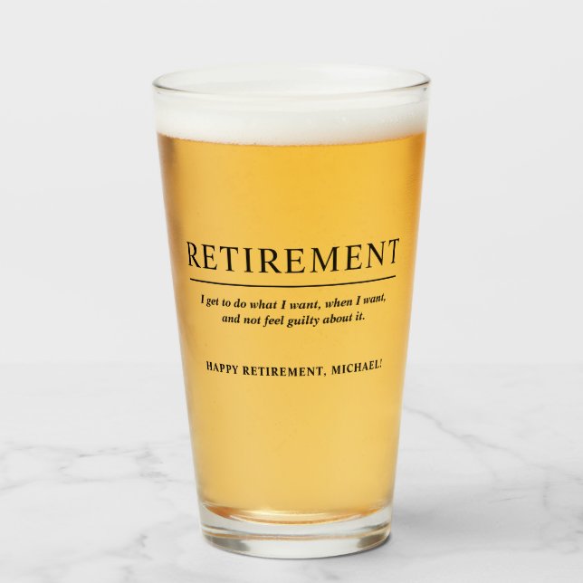Personlig Coola Anpassningsbar Pension Beer Glaskopp (Framsida fylld)