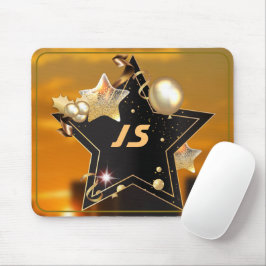 Personlig Coola Black Guld Metallic Stars Gamer Musmatta