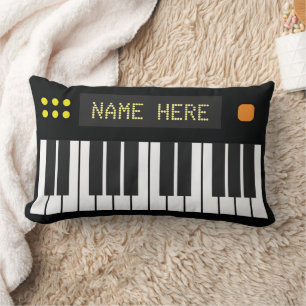 Personlig Coola Black Tangentbord Music Lumbarkudde